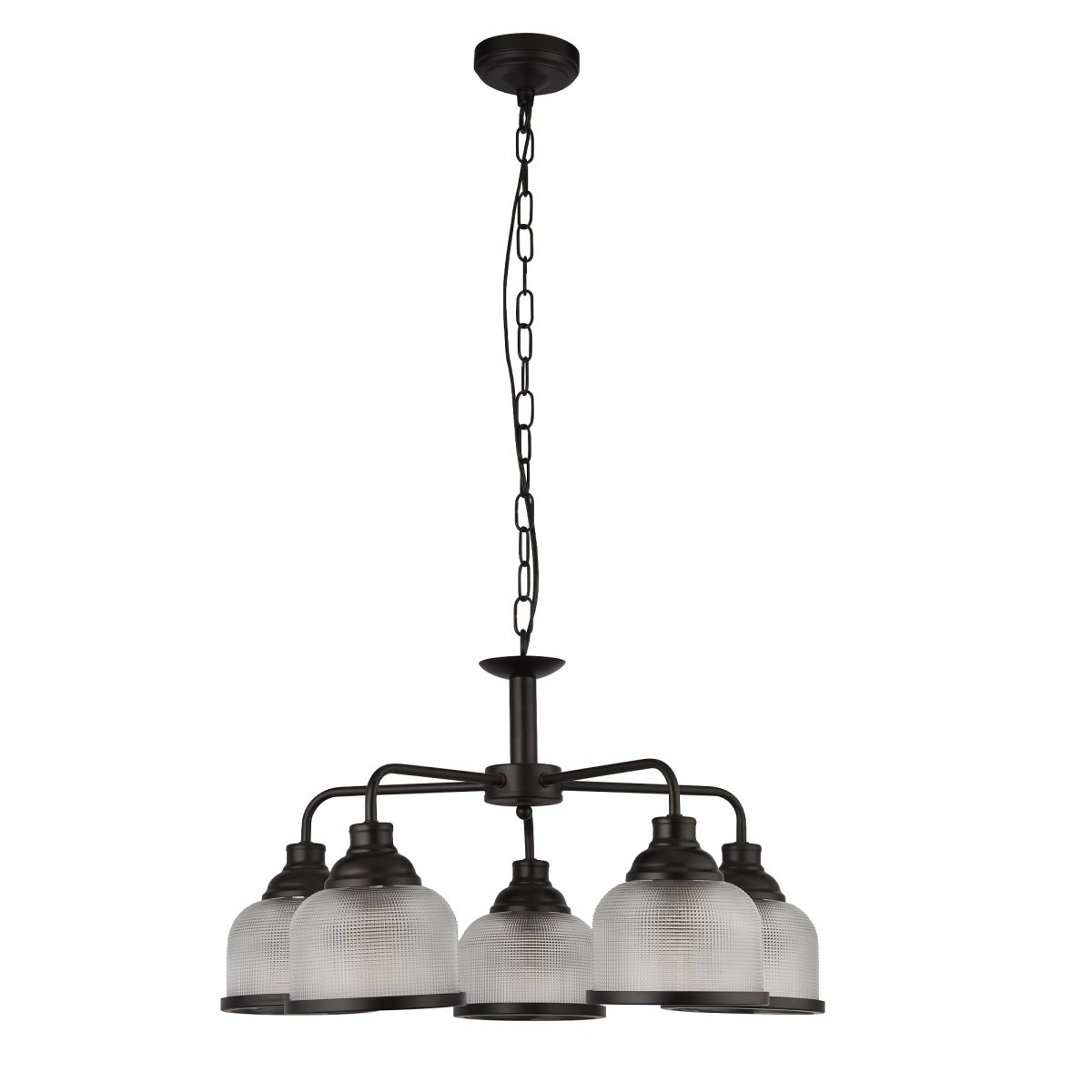 Highworth Ø58 Negro Lámpas de techo De Searchlight - Su acabado negro y su diseño robusto le confieren un encanto atemporal, convirtiéndola en un complemento armonioso para cualquier espacio, ya sea sobre la mesa del comedor, en la cocina o en el salón.