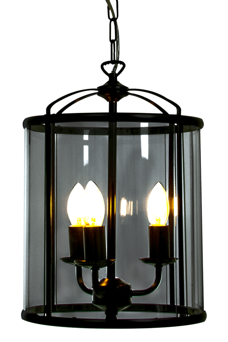 Budgie Ø28 Gris humo Lámpas de techo De Aneta Lighting - La lámpara cuelga de una cadena decorativa desde una campana de techo de metal con suspensión de gancho.