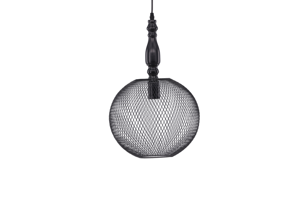 Valence Ø30 Negro Lámpas de techo De Venture Design - Cuenta con una estructura decorativa de acero y una pantalla redonda con un patr&oacute;n de malla que suaviza la luz.