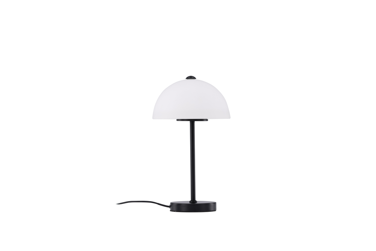 Ferrand 42cm Negro lámpara de mesa De Venture Design - Impresiona con su dise&ntilde;o n&oacute;rdico, con una elegante base de hierro negro y una pantalla de cristal blanco.