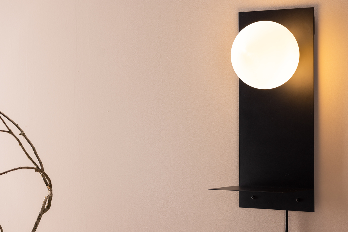 Troyes 45cm Negro lámpara de pared De Venture Design - Col&oacute;cala en la pared junto a la cama o en el pasillo para mayor iluminaci&oacute;n y decoraci&oacute;n.