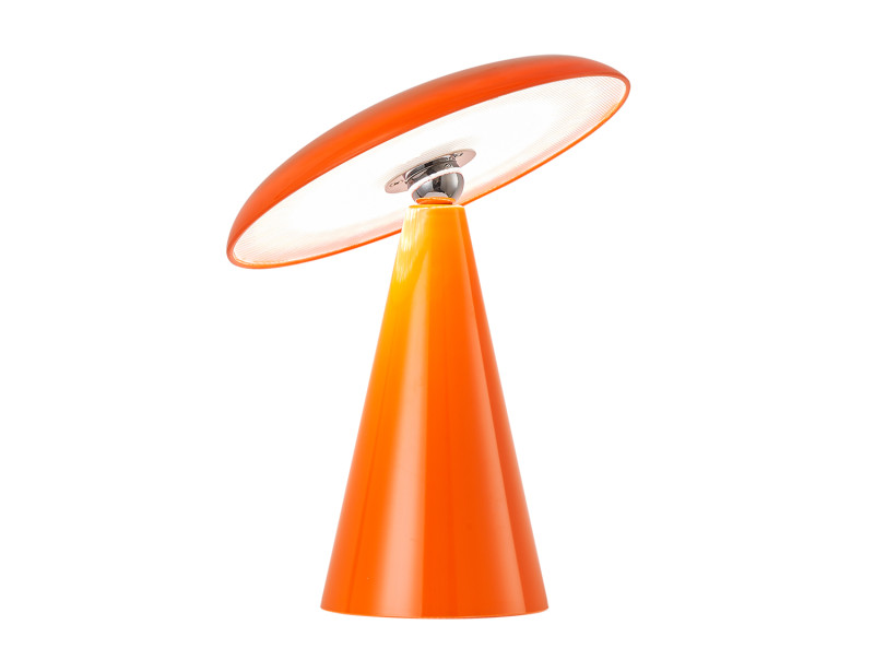 Phoebe LED 26cm Naranja portátil De Leitmotiv - La lámpara es regulable en tres niveles mediante el botón táctil en la pantalla y proporciona hasta 8 horas de luz con una carga completa.