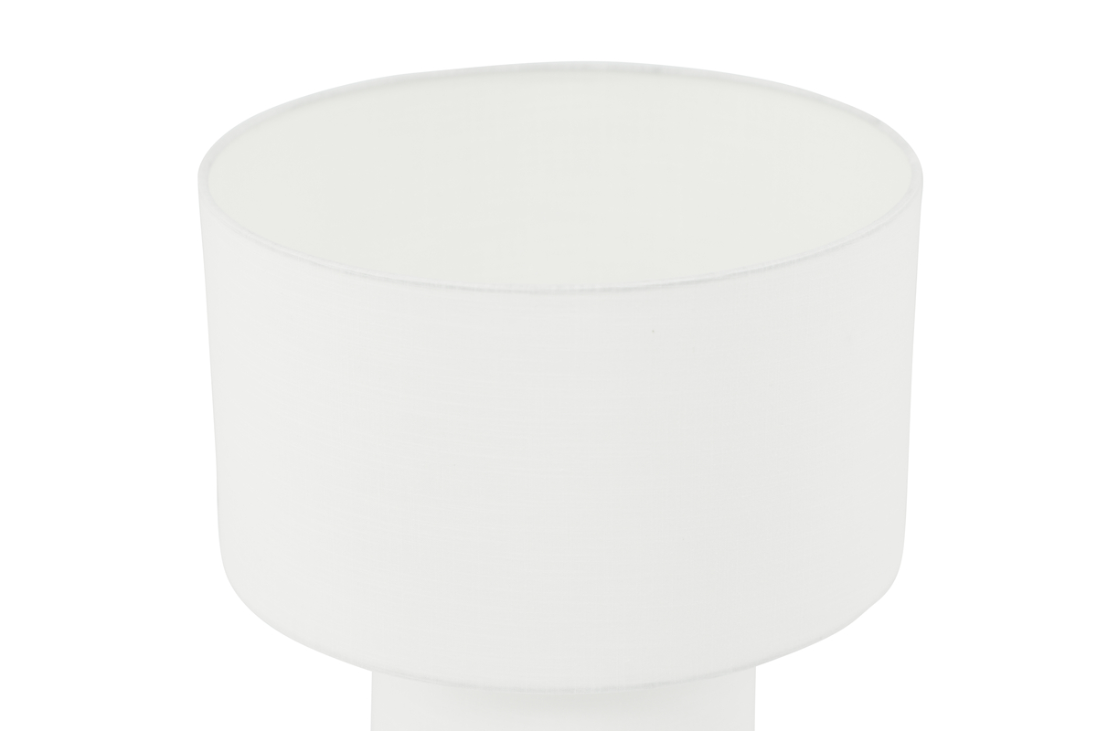 Globia 40cm Blanco lámpara de mesa De Venture Design - La base y la pantalla de la l&aacute;mpara est&aacute;n completamente cubiertas con una hermosa tela de lino blanco que agrega un ambiente suave al hogar.