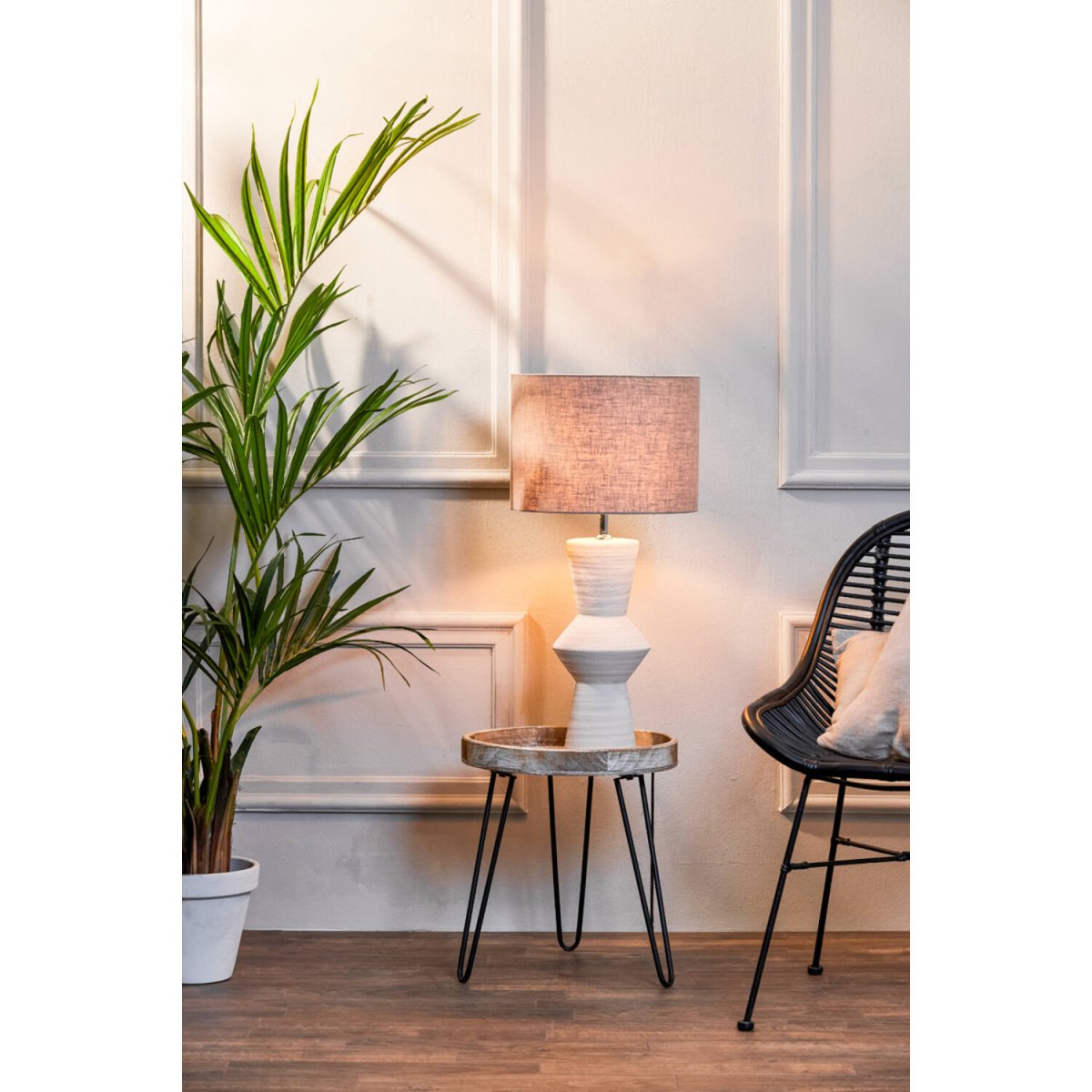 Ayla 50cm Blanco cremoso base de lámpara De Light & Living - 