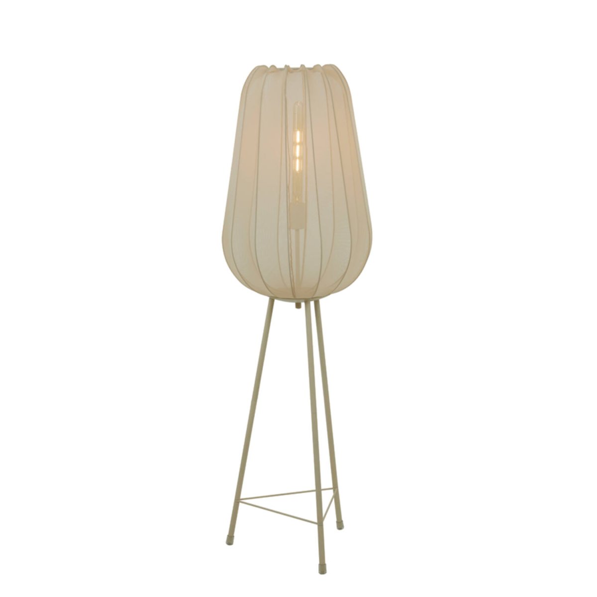 Plumeria Arena lámpara de pie De Light & Living - La pantalla de malla decorativa garantiza una hermosa distribución de la luz en toda la habitación cuando la lámpara está encendida.