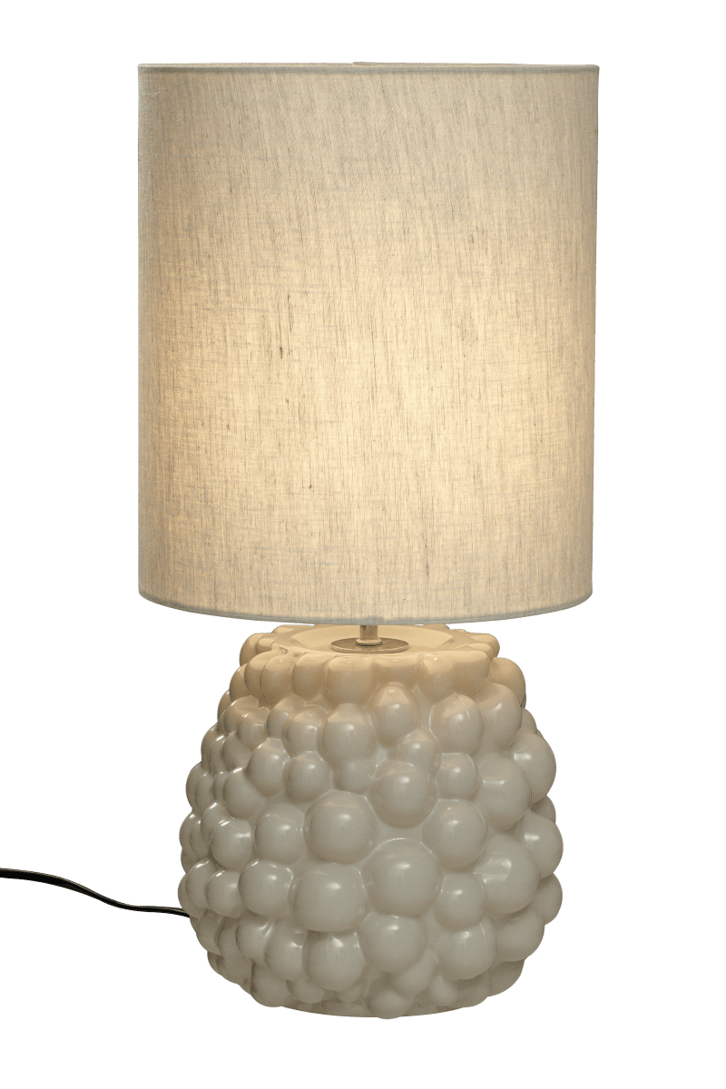 Bubbles 48cm Blanco natural lámpara de mesa De Aneta Lighting - La emocionante l&aacute;mpara de mesa "Bubbles" tiene una base de l&aacute;mpara de vidrio &uacute;nica con una textura de burbujas de diferentes formas.