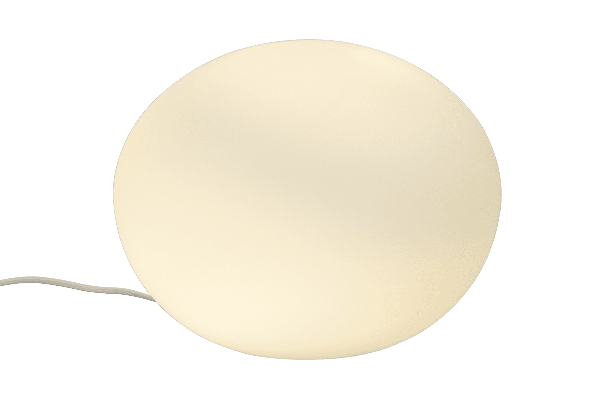 Globus 23cm Ópalo lámpara de mesa De Aneta Lighting - Lámpara de mesa globo realizada en cristal blanco opalino con fuente de luz en el interior de la esfera de cristal, que proporciona una luz decorativa y acogedora.