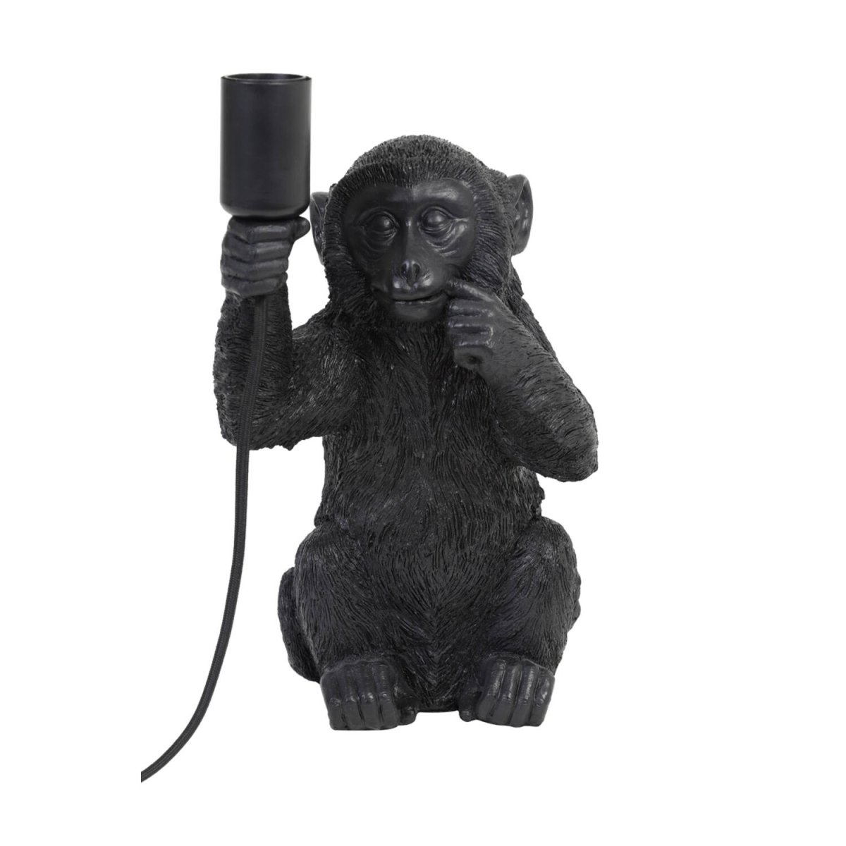 Monkey 34cm Negro lámpara de mesa De Light & Living - El mono detallado en diseño negro sostiene la bombilla y proporciona una iluminación divertida pero elegante.