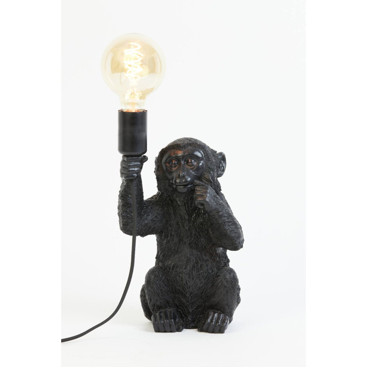 Monkey 34cm Negro lámpara de mesa De Light & Living - El mono detallado en diseño negro sostiene la bombilla y proporciona una iluminación divertida pero elegante.