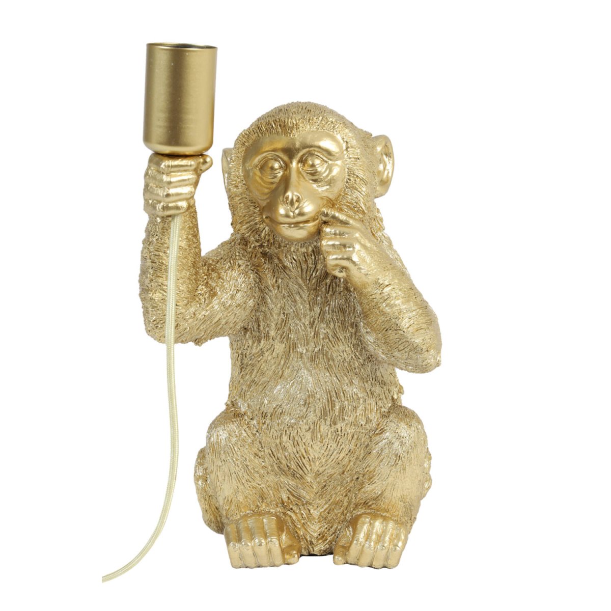 Monkey 34cm Oro lámpara de mesa De Light & Living - El mono detallado con óptica dorada sostiene la bombilla y proporciona una iluminación divertida pero elegante.