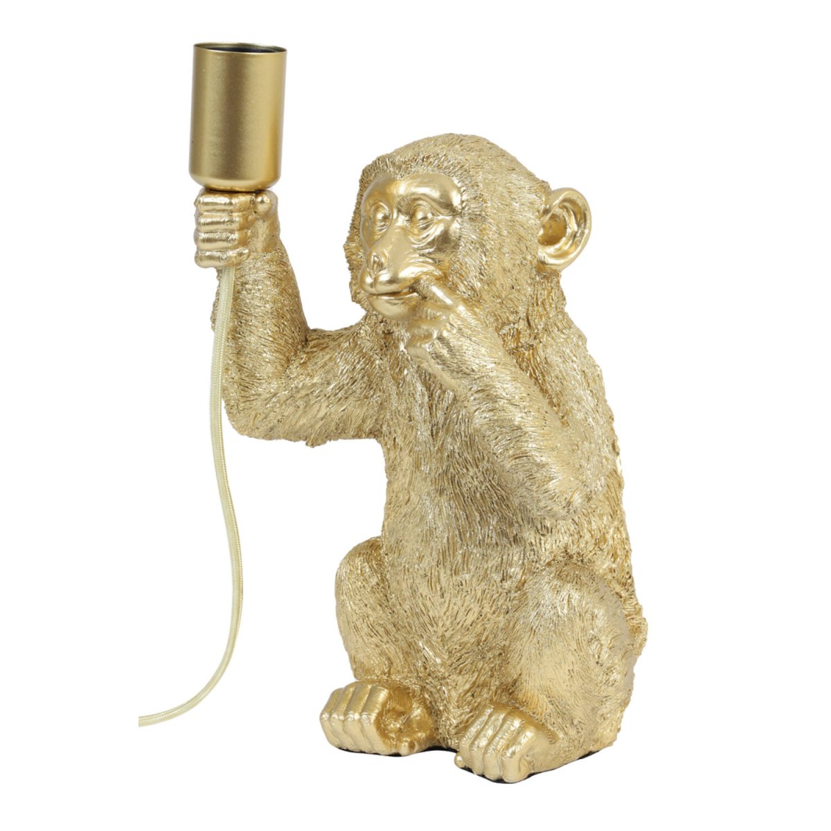 Monkey 34cm Oro lámpara de mesa De Light & Living - El mono detallado con óptica dorada sostiene la bombilla y proporciona una iluminación divertida pero elegante.