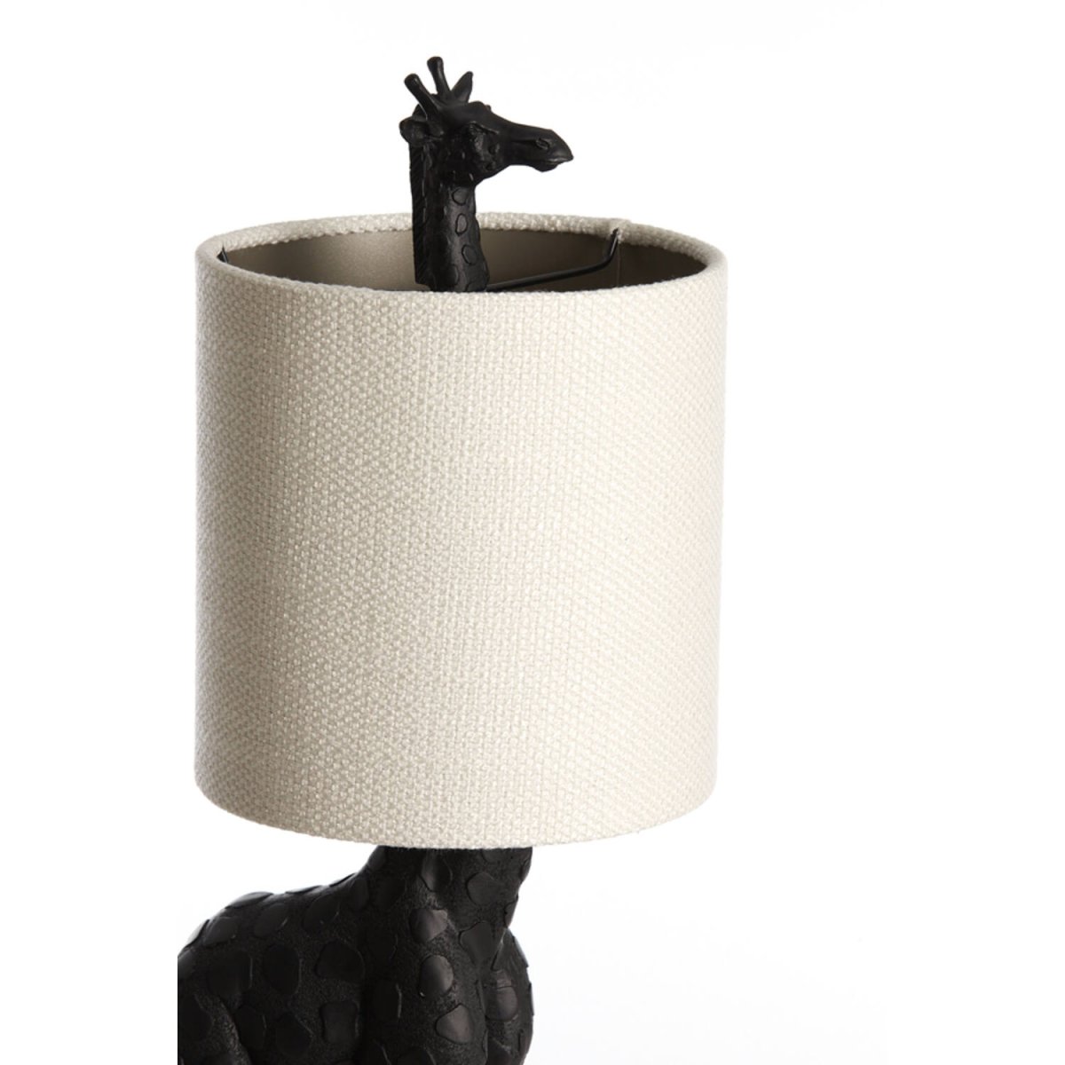 Giraffe 60cm Negro lámpara de mesa De Light & Living - La base de jirafa negra a&ntilde;ade un toque encantador, mientras que la pantalla de color blanco crema crea una luz suave y agradable.