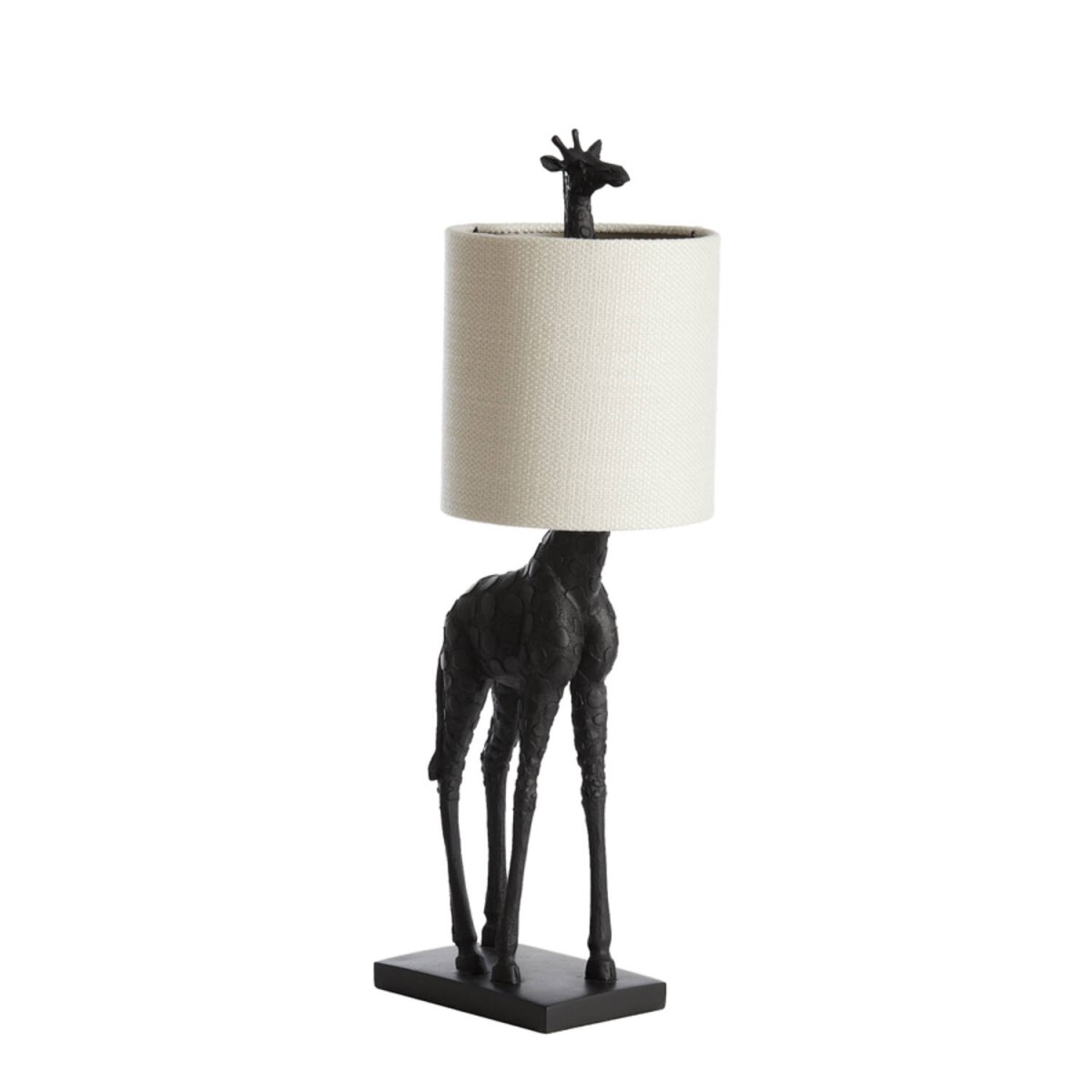 Giraffe 68cm Negro lámpara de mesa De Light & Living - La base de jirafa negra añade un toque encantador, mientras que la pantalla de color blanco crema crea una luz suave y agradable.