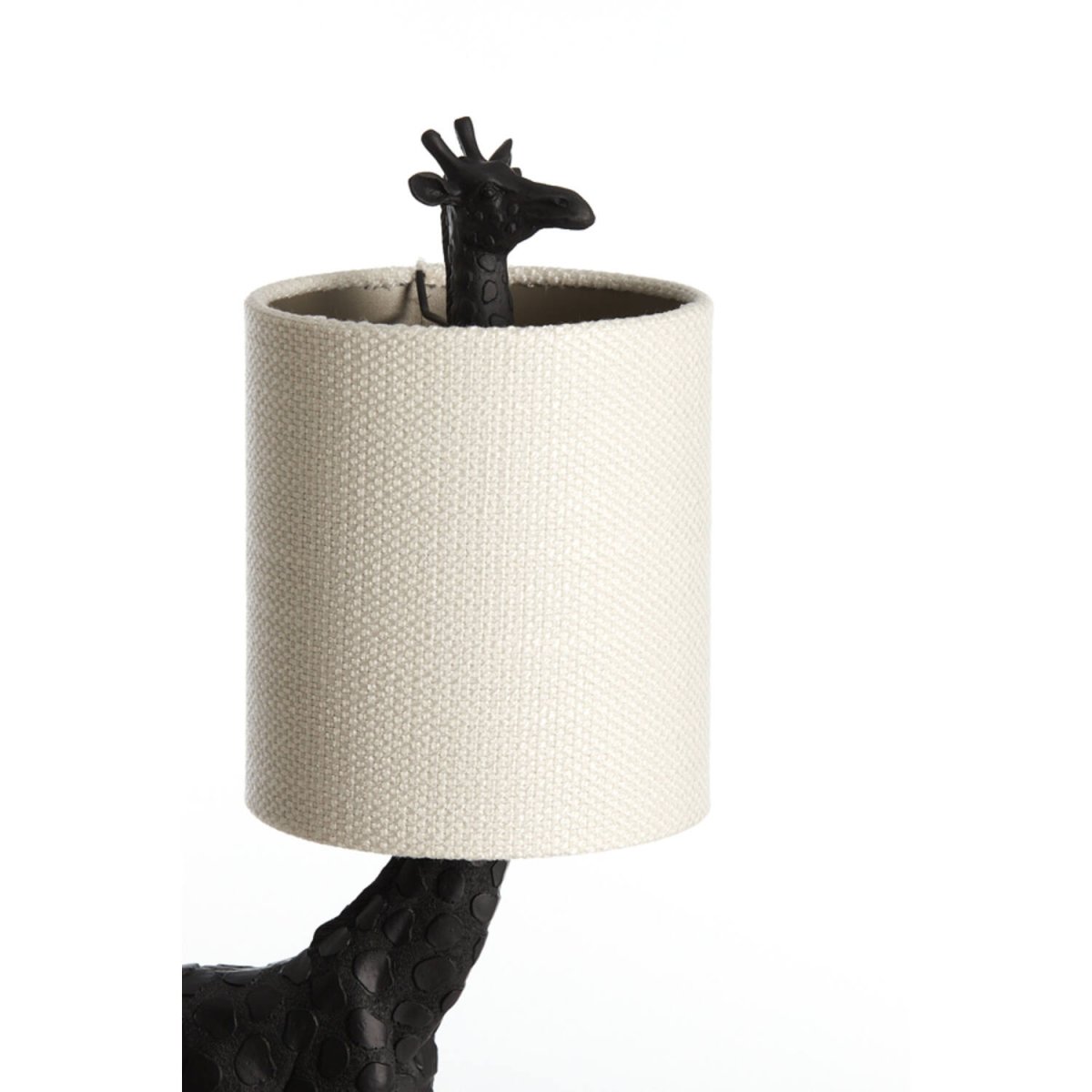 Giraffe 68cm Negro lámpara de mesa De Light & Living - La base de jirafa negra añade un toque encantador, mientras que la pantalla de color blanco crema crea una luz suave y agradable.