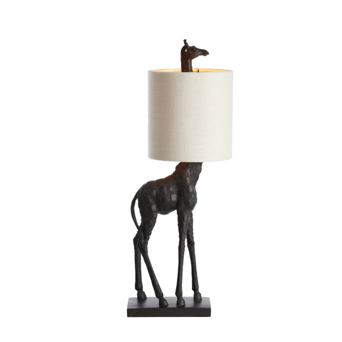 Giraffe 68cm Negro lámpara de mesa De Light & Living - La base de jirafa negra añade un toque encantador, mientras que la pantalla de color blanco crema crea una luz suave y agradable.