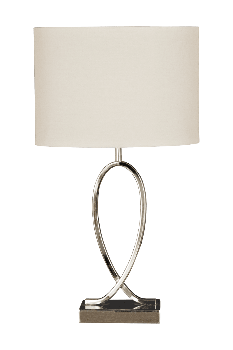 Posh 54cm Cromo lámpara de mesa De Aneta Lighting - Metal para la l&aacute;mpara y textil en la pantalla incluida.