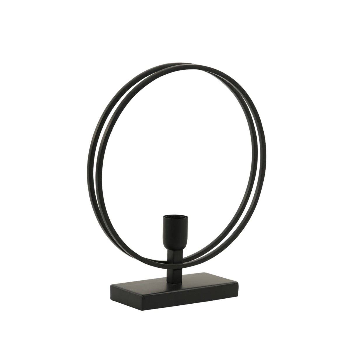 Rudra 40cm Negro lámpara de mesa De Light & Living - La forma circular enmarca la fuente de luz y crea un elegante punto de atracción.