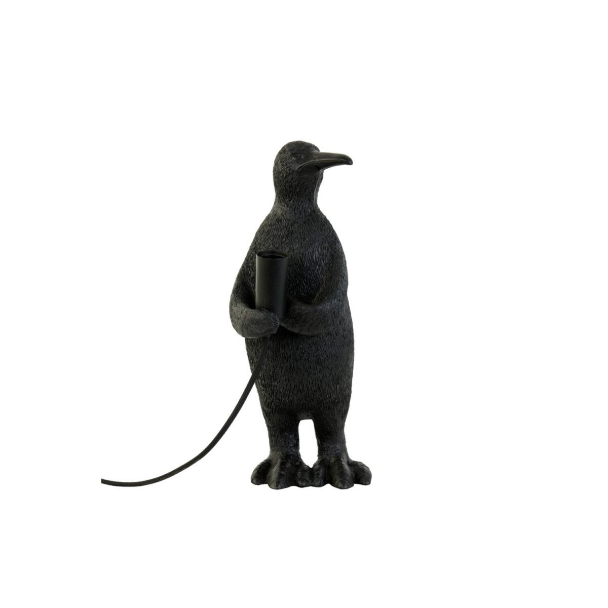 Penguin 34cm Negro lámpara de mesa De Light & Living - Con su acabado negro mate y su diseño único, se convierte en un detalle interior divertido y elegante.