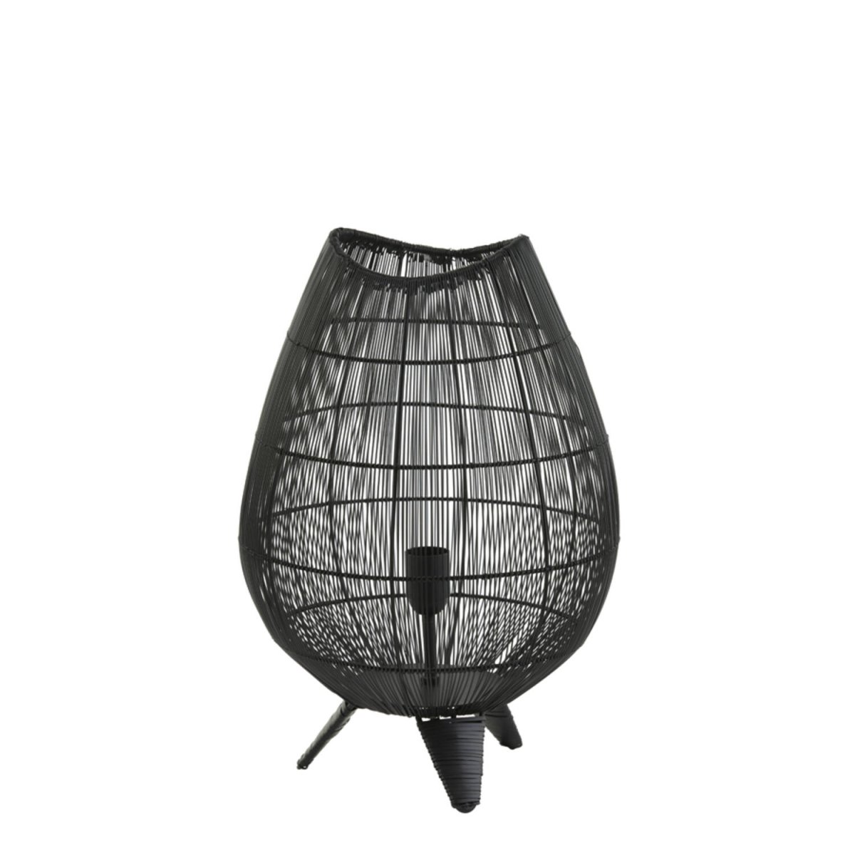 Yumi 47cm Negro lámpara de mesa De Light & Living - El diseño aireado crea un hermoso juego de luz y se adapta tanto a estilos interiores modernos como industriales.