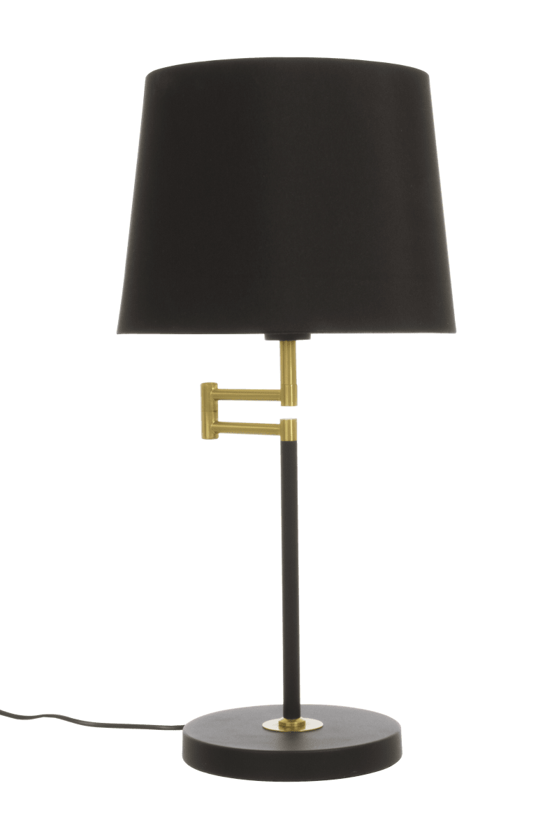 Birka 60cm Negro lámpara de mesa De Aneta Lighting - L&aacute;mpara de sobremesa Birka realizada en metal lacado en negro y detalles de lat&oacute;n en la base.