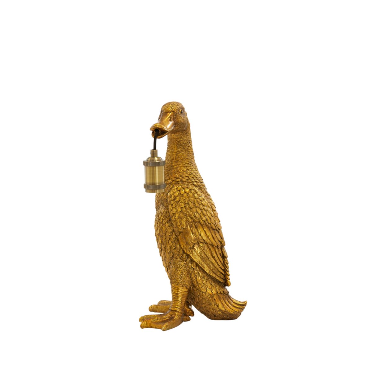 Duck 48cm Oro antiguo lámpara de mesa De Light & Living - Esta l&aacute;mpara &uacute;nica, con acabado en oro antiguo, combina un dise&ntilde;o divertido con una luz elegante.