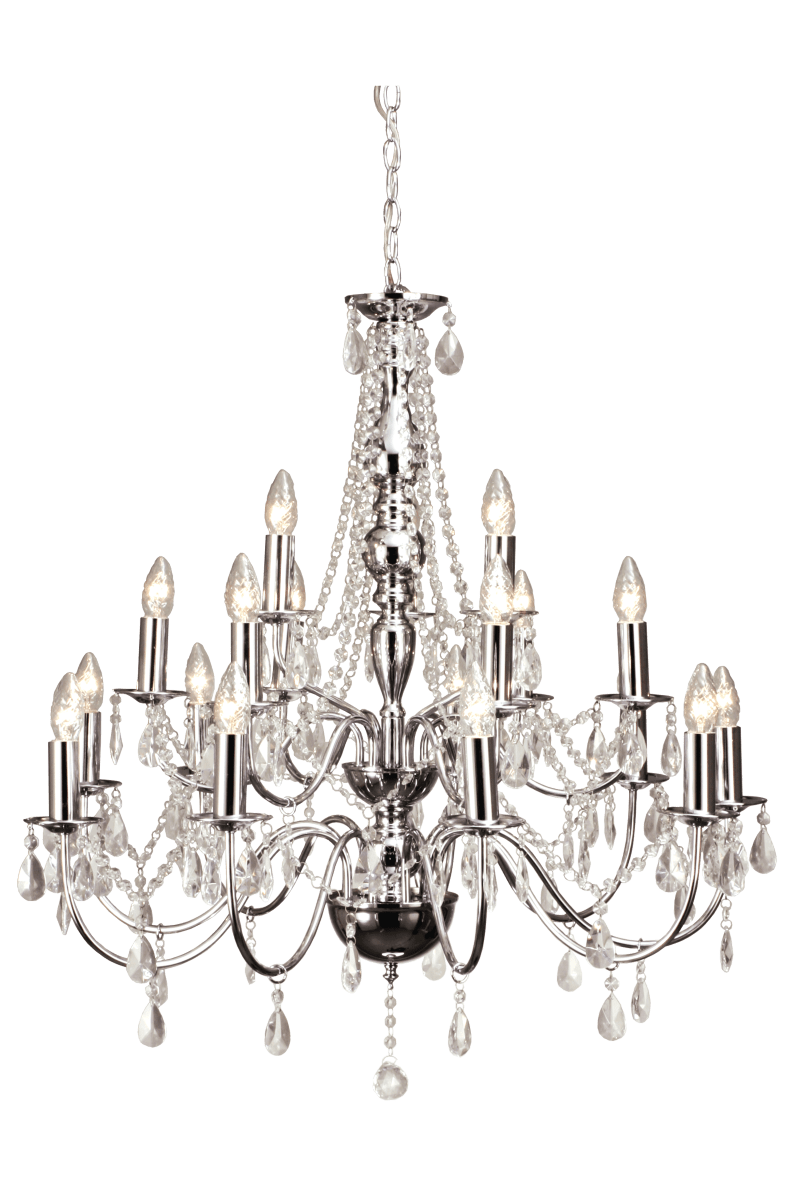 Chateau Ø82 Cromo Lámpas de techo De Aneta Lighting - El dosel de techo está hecho de metal cromado con suspensión de gancho y abrazadera de conexión.