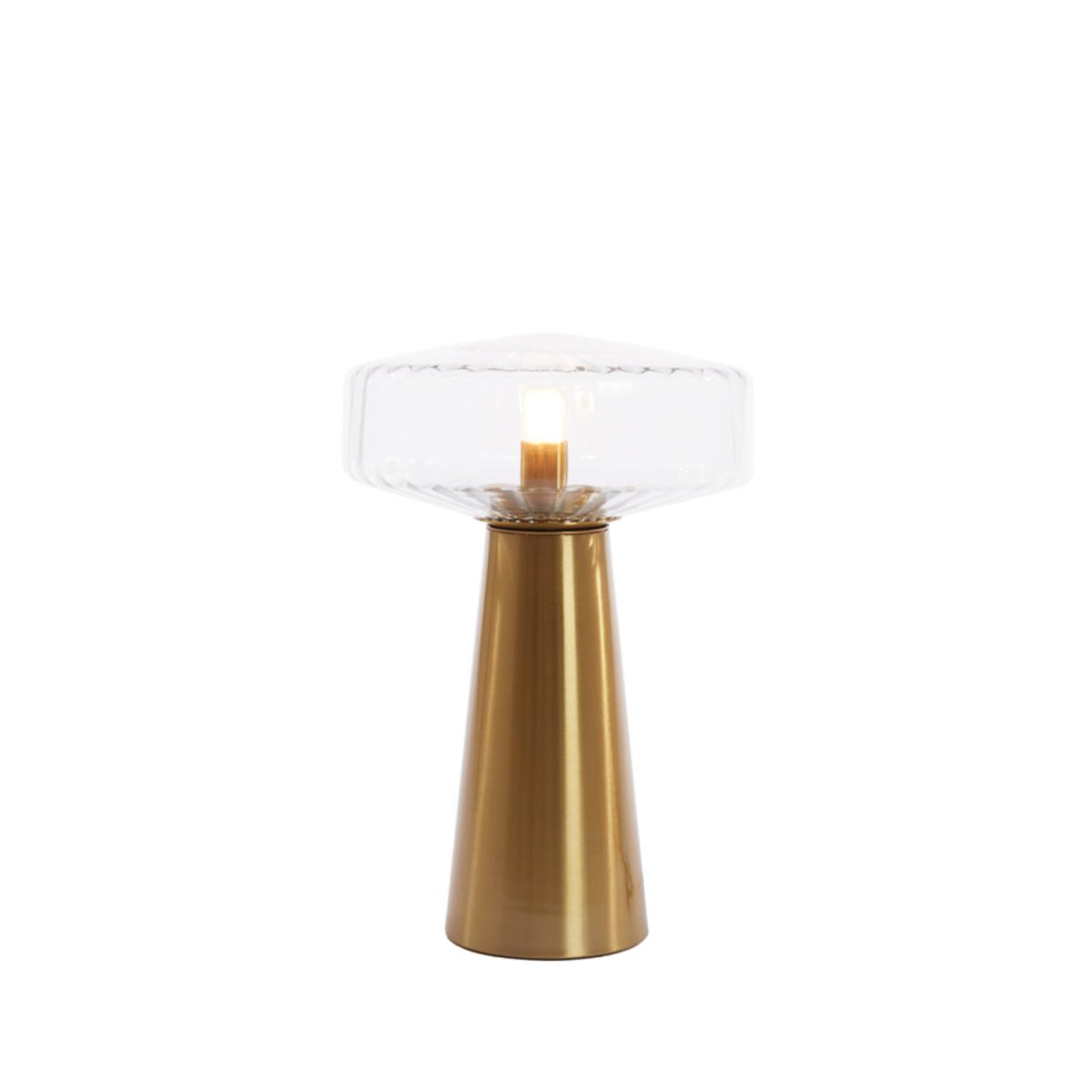 Pleat 45cm Dorado/transparente lámpara de mesa De Light & Living - 
