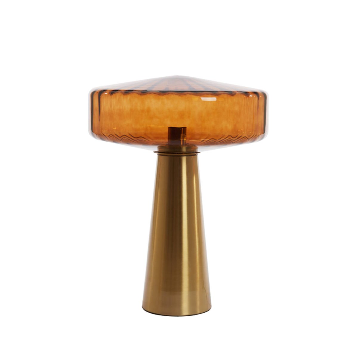 Pleat 53cm Dorado/marrón lámpara de mesa De Light & Living - 