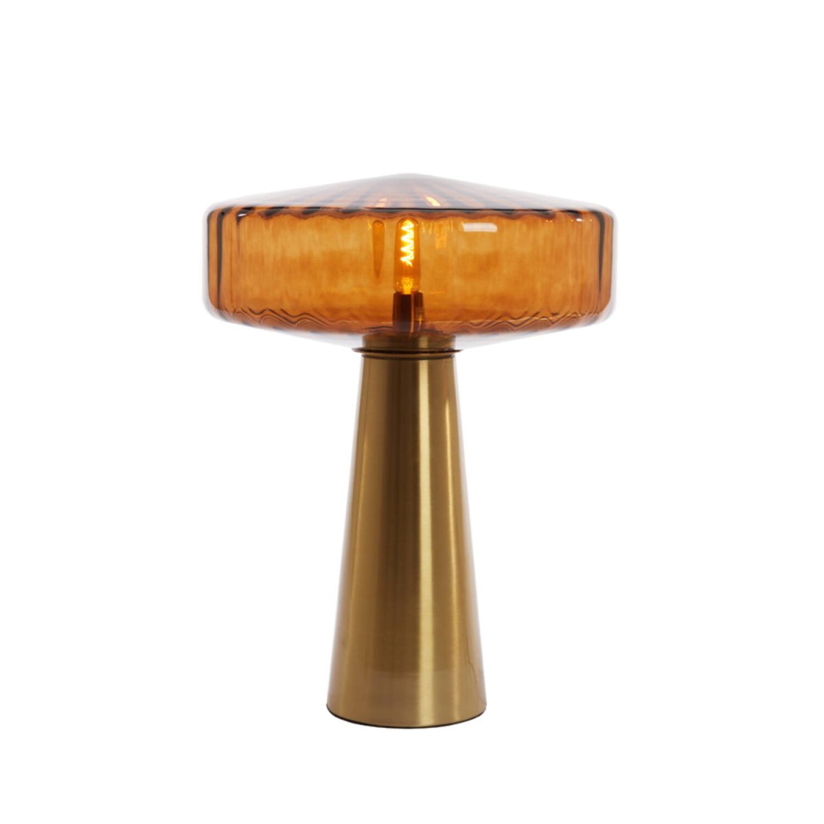 Pleat 53cm Dorado/marrón lámpara de mesa De Light & Living - 