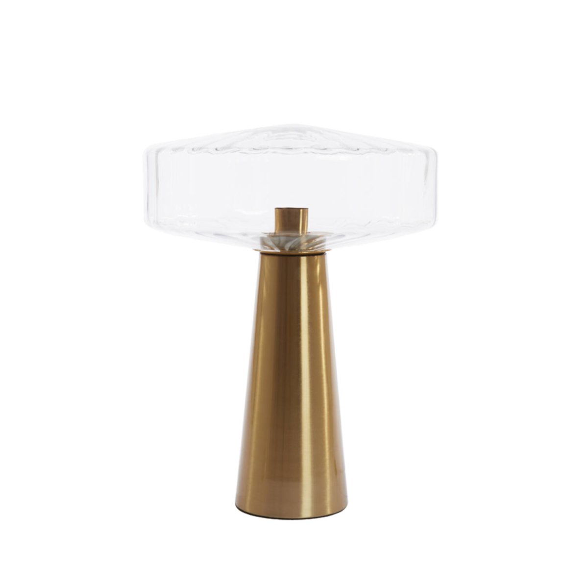 Pleat 53cm Dorado/transparente lámpara de mesa De Light & Living - 