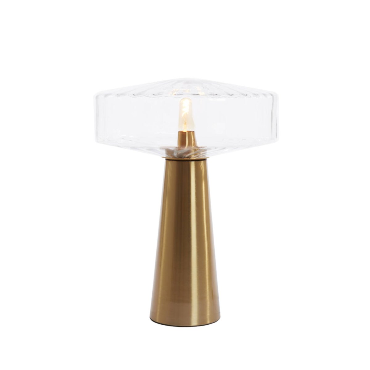Pleat 53cm Dorado/transparente lámpara de mesa De Light & Living - 