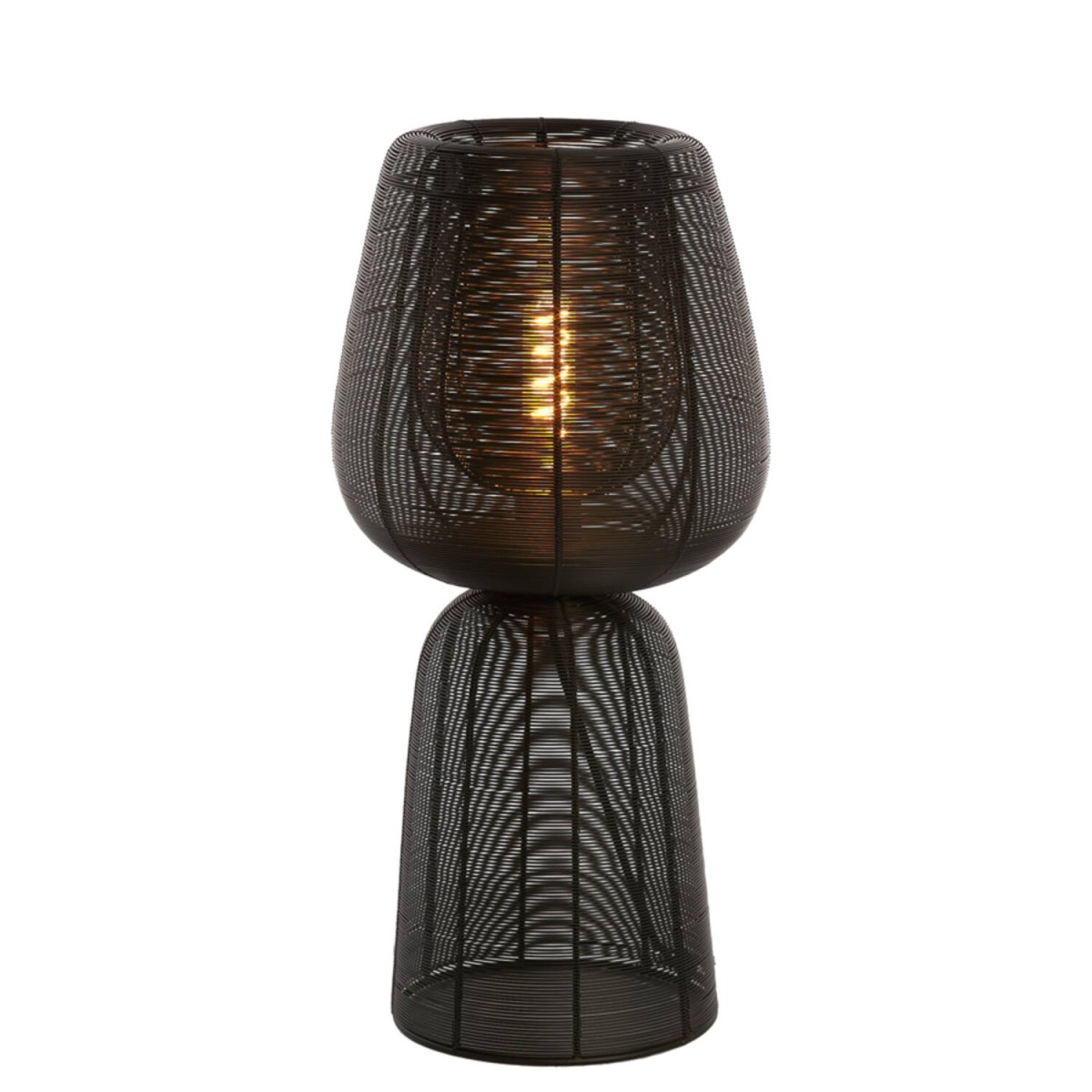 Aboso 54cm Negro lámpara de mesa De Light & Living - Aboso es una elegante lámpara de mesa de hierro negro mate, cuyo diseño abierto crea un hermoso juego de sombras.