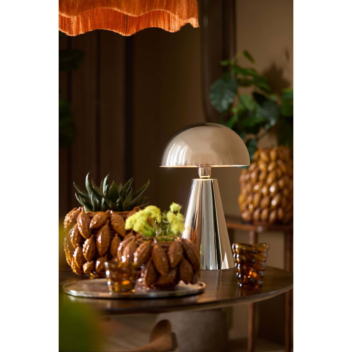 Surrina 40cm Níquel lámpara de mesa De Light & Living - 