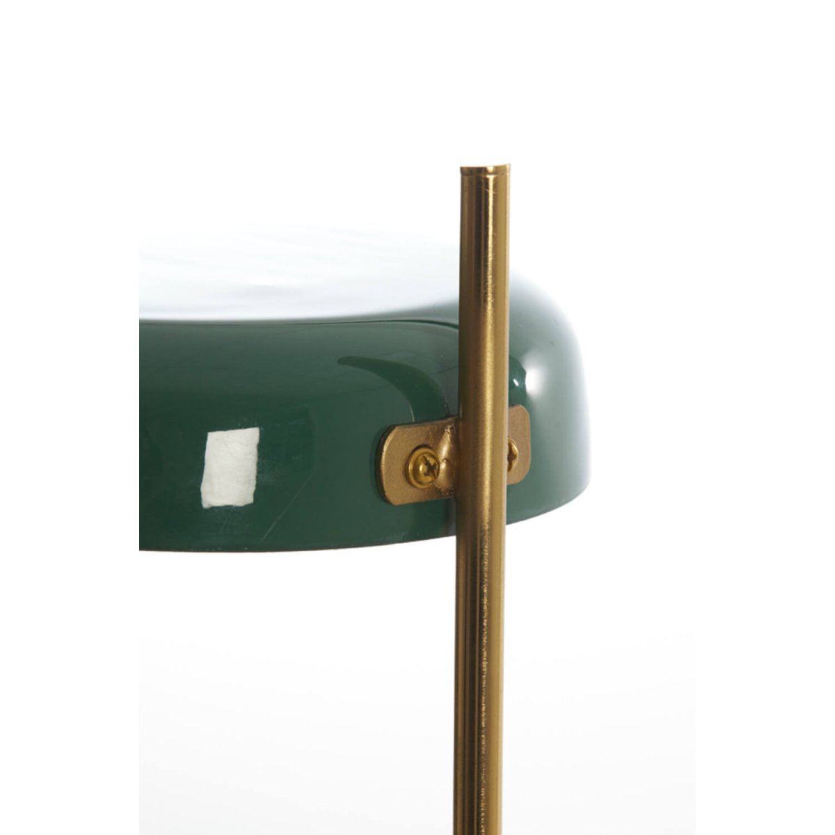 Maleka 47cm Verde oscuro lámpara de mesa De Light & Living - Maleka es una elegante l&aacute;mpara de mesa con una pantalla verde oscuro brillante y un marco dorado.