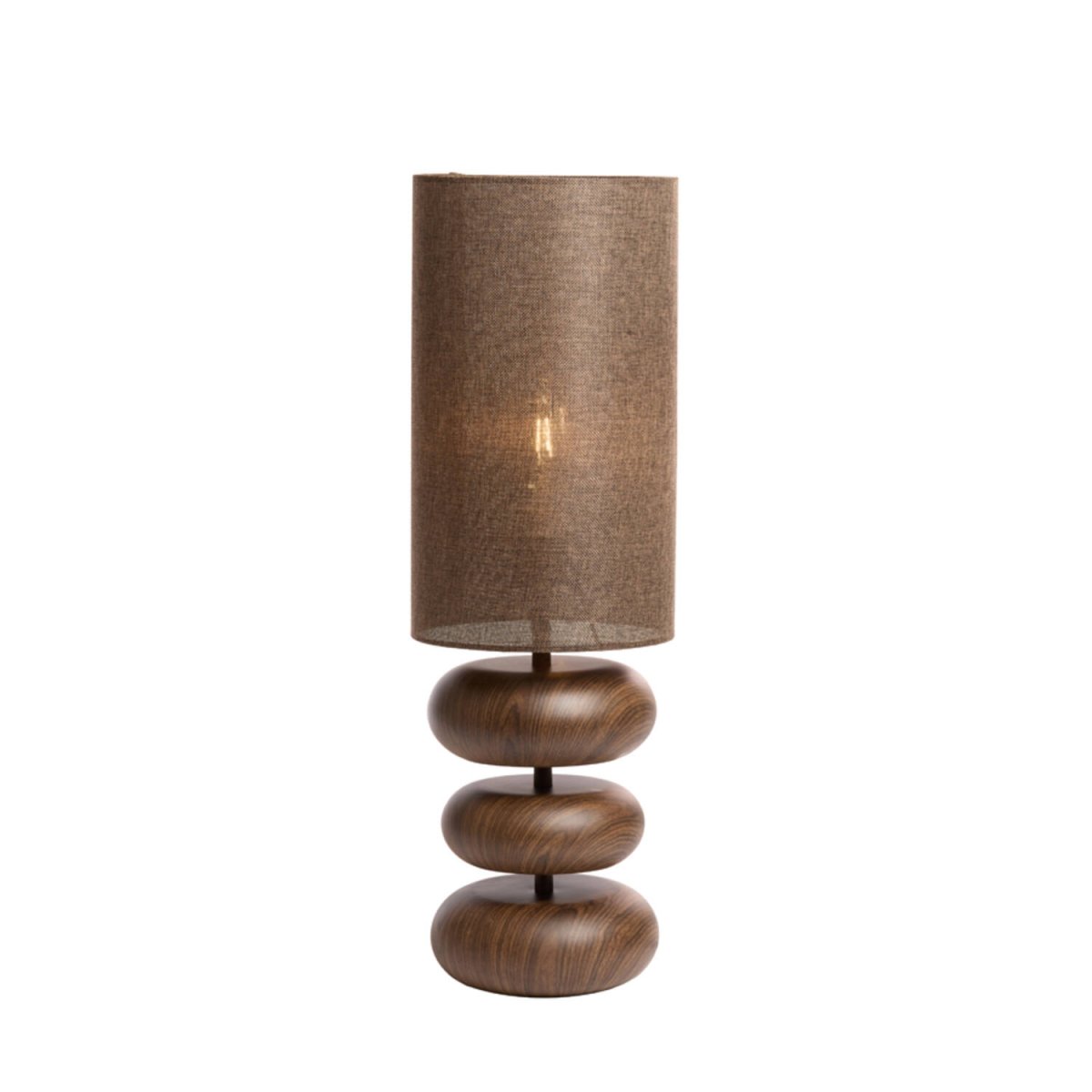 Danialo 67cm Marrón lámpara de mesa De Light & Living - Danialo es una elegante lámpara de mesa cuya base de hierro con efecto madera se combina con una pantalla de lino marrón.