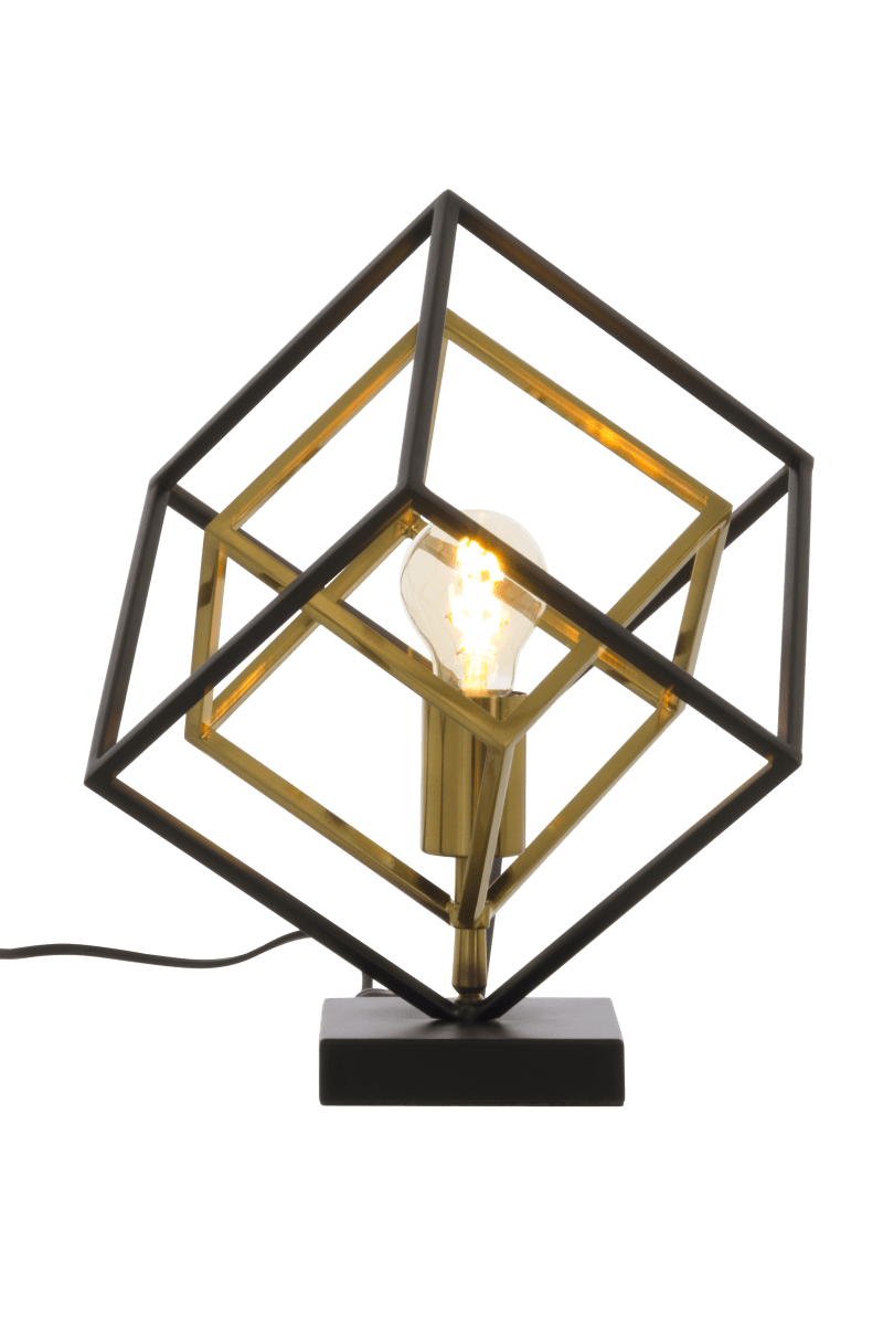 Cubes 35cm Negro lámpara de mesa De Aneta Lighting - L&aacute;mpara de mesa moderna y elegante con un dise&ntilde;o emocionante.