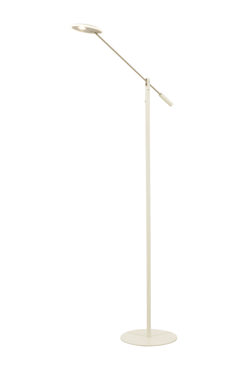 Cadiz Blanco lámpara de pie De Aneta Lighting - Lámpara de pie Cádiz realizada en metal lacado en blanco con brazo de lectura de acero.