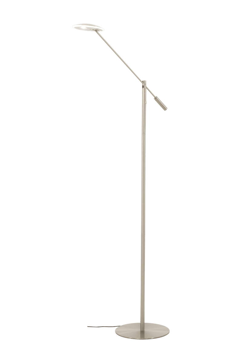 Cadiz Acero lámpara de pie De Aneta Lighting - Fuente de luz LED integrada que proporciona una agradable luz blanca c&aacute;lida.