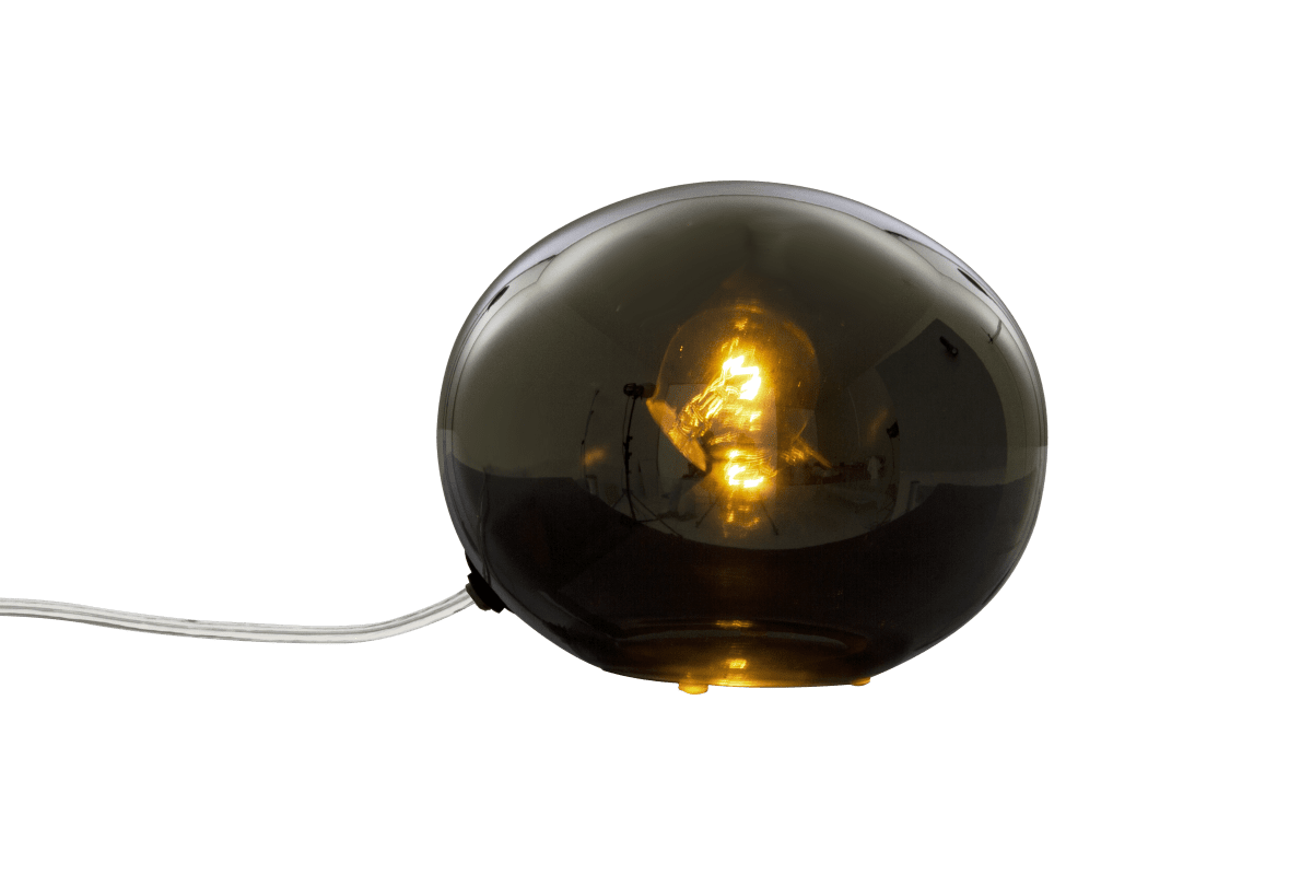 Globus 14cm Color humo lámpara de mesa De Aneta Lighting - L&aacute;mpara de mesa globo realizada en cristal ahumado con fuente de luz en el interior de la esfera de cristal, que proporciona una luz decorativa y acogedora.