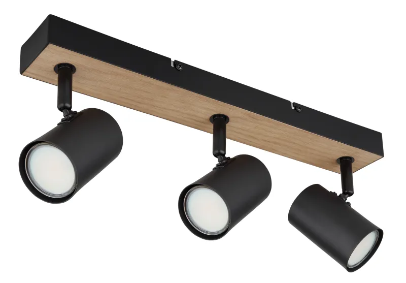 Robby 3 Naturaleza foco de techo De Globo Lighting - Robby &auml;r en&nbsp;stilren&nbsp;takspotlight som imponerar med sin eleganta design i mattsvart metall och MDF i tr&auml;-look.