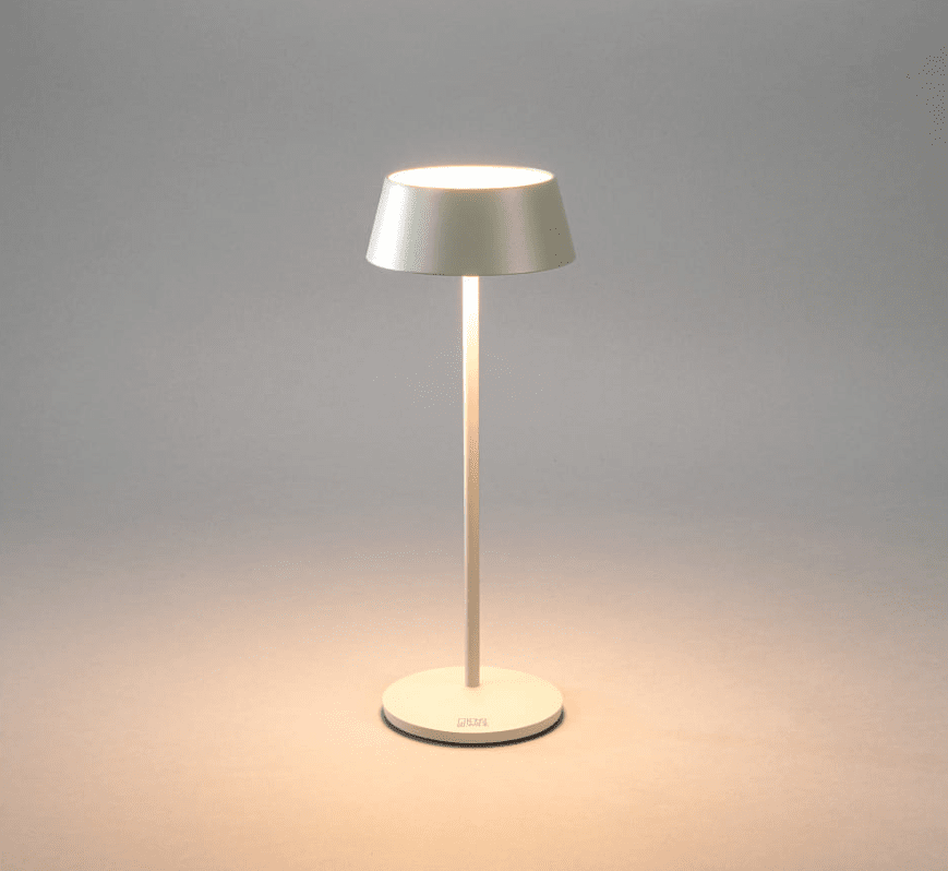 Menton 30cm Gris portátil De Konstsmide - La lámpara está equipada con un regulador táctil que le permite ajustar el brillo y la temperatura del color desde luz amarilla cálida hasta luz blanca cálida.