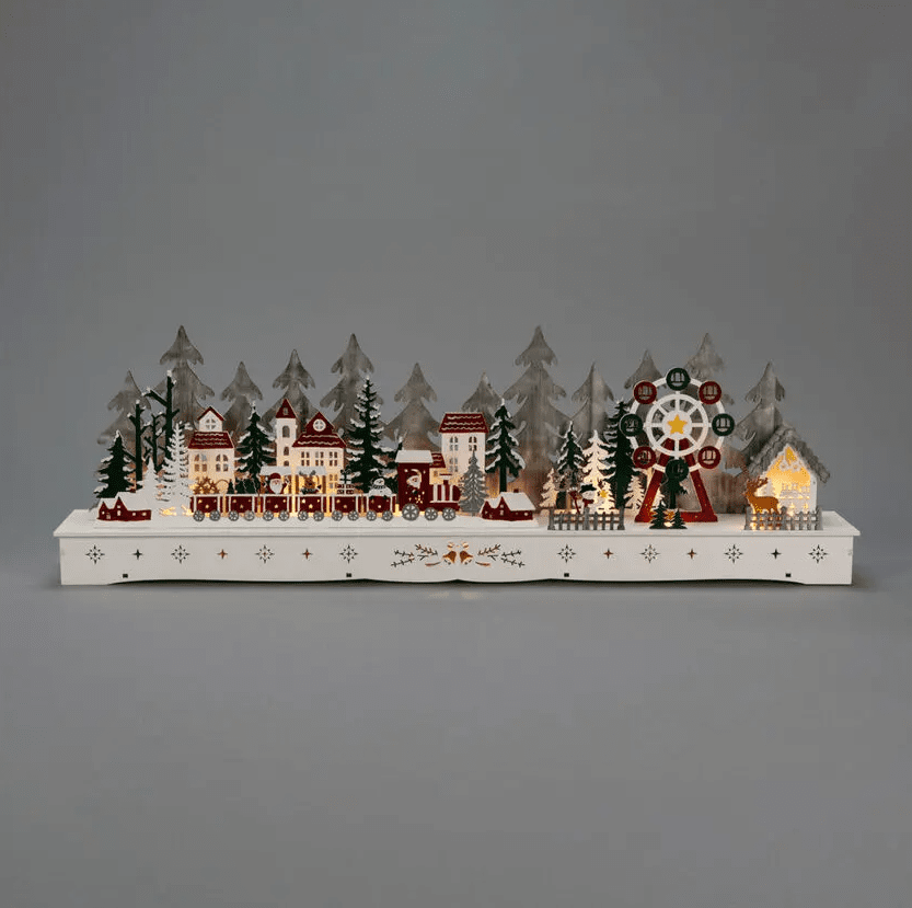 Aldea Navideña LED 25cm Multicolor De Konstsmide - La iluminaci&oacute;n LED integrada brilla maravillosamente en blanco c&aacute;lido y crea un ambiente acogedor en el hogar.