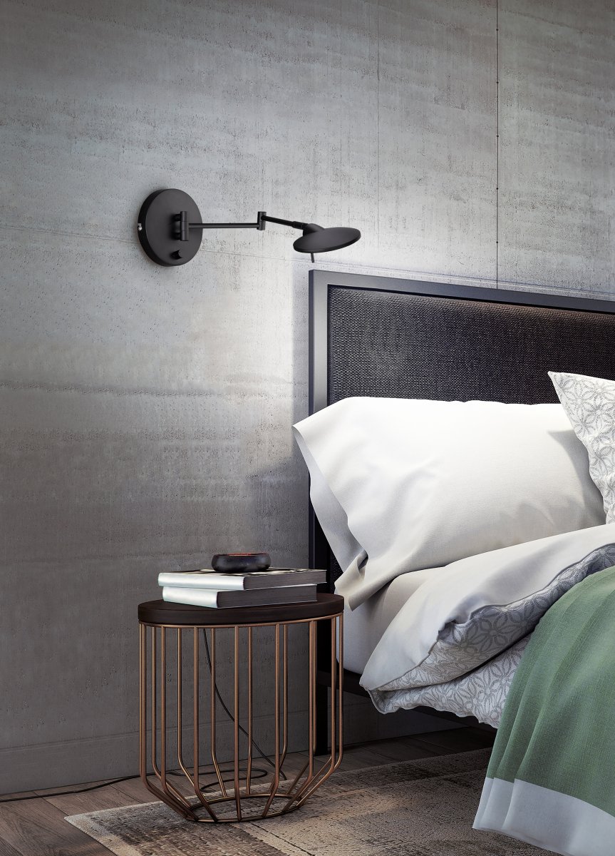 Kazan 55cm Negro lámpara de pared De Trio Lighting - 