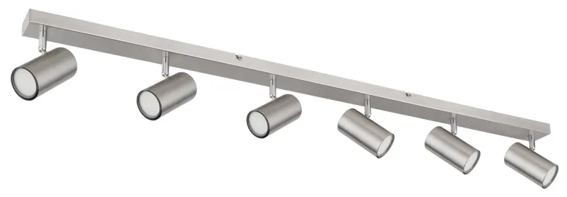 Robby 6 Níquel foco de techo De Globo Lighting - Robby &auml;r en stilren takspotlight som imponerar med sin enhetliga design i nickel.