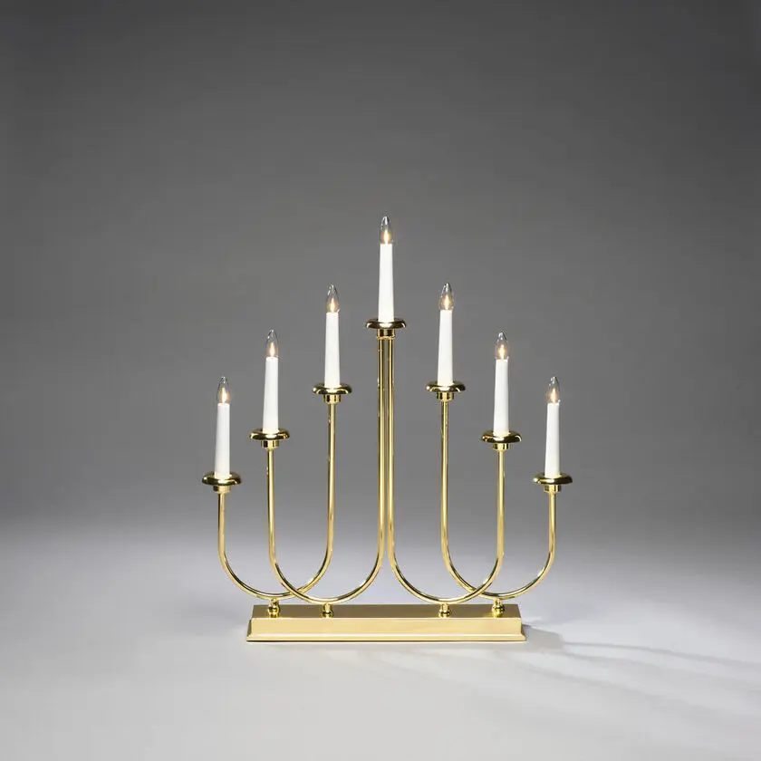 Candelabra 7 Lights Latón De Konstsmide - Cree un ambiente navide&ntilde;o lujoso y acogedor con este elegante portavelas de Adviento con efecto lat&oacute;n.