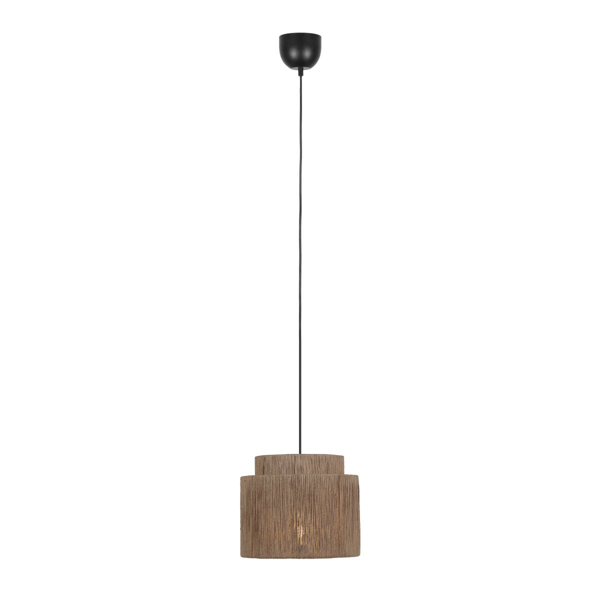 Smilla Ø30 Naturaleza Lámpas de techo De Trio Lighting - Con su elegante combinaci&oacute;n de yute natural y metal negro mate, Smilla combina el encanto r&uacute;stico con un dise&ntilde;o moderno: el detalle perfecto para un interior elegante y armonioso.