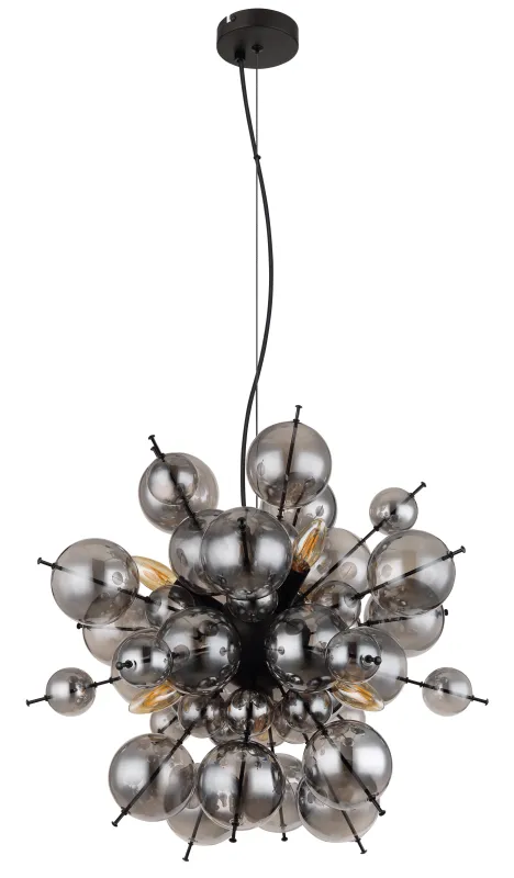 Udo Ø55 Color humo Lámpas de techo De Globo Lighting - Dess unika design imponerar med en rund form d&auml;r eleganta metallst&auml;nger sammanl&auml;nkas med dekorativa kulor i olika storlekar.