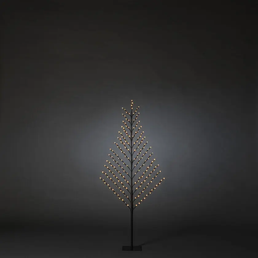 2D Madera Negra 150cm Negro De Konstsmide - Moderno y elegante: este alambre 2D hecho de metal negro combina el minimalismo con la magia invernal.