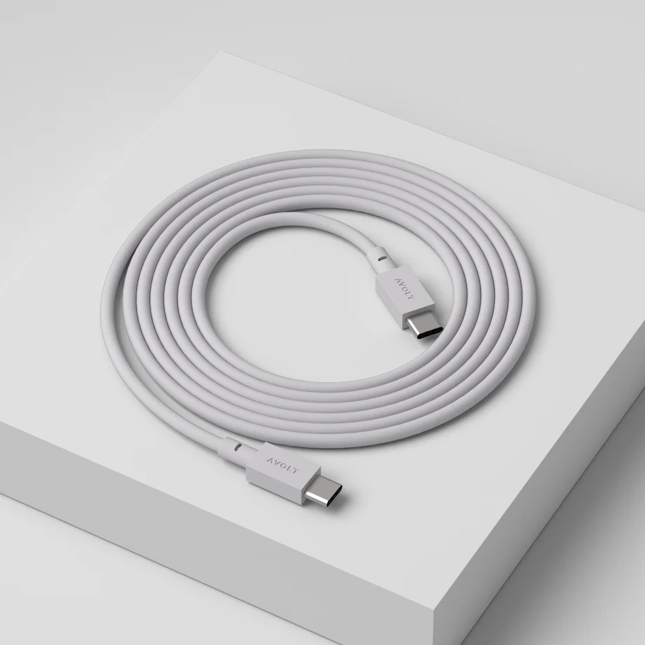 Cable 1 USB C to USB C Charging Cable, 2m Gris De Avolt - El cable 1 USB-C a USB-C de Avolt combina una carga potente con un elegante dise&ntilde;o escandinavo.