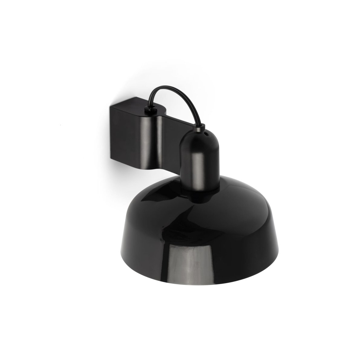 Tatawin Ø18 Negro lámpara de pared De Faro Barcelona - Tatawin es una l&aacute;mpara de pared con estructura negra y pantalla met&aacute;lica negra que proporciona una luz focalizada.